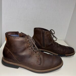 Mark Nason Skechers Tonic Brown Leather Lace-Up Zip Chukka Boot